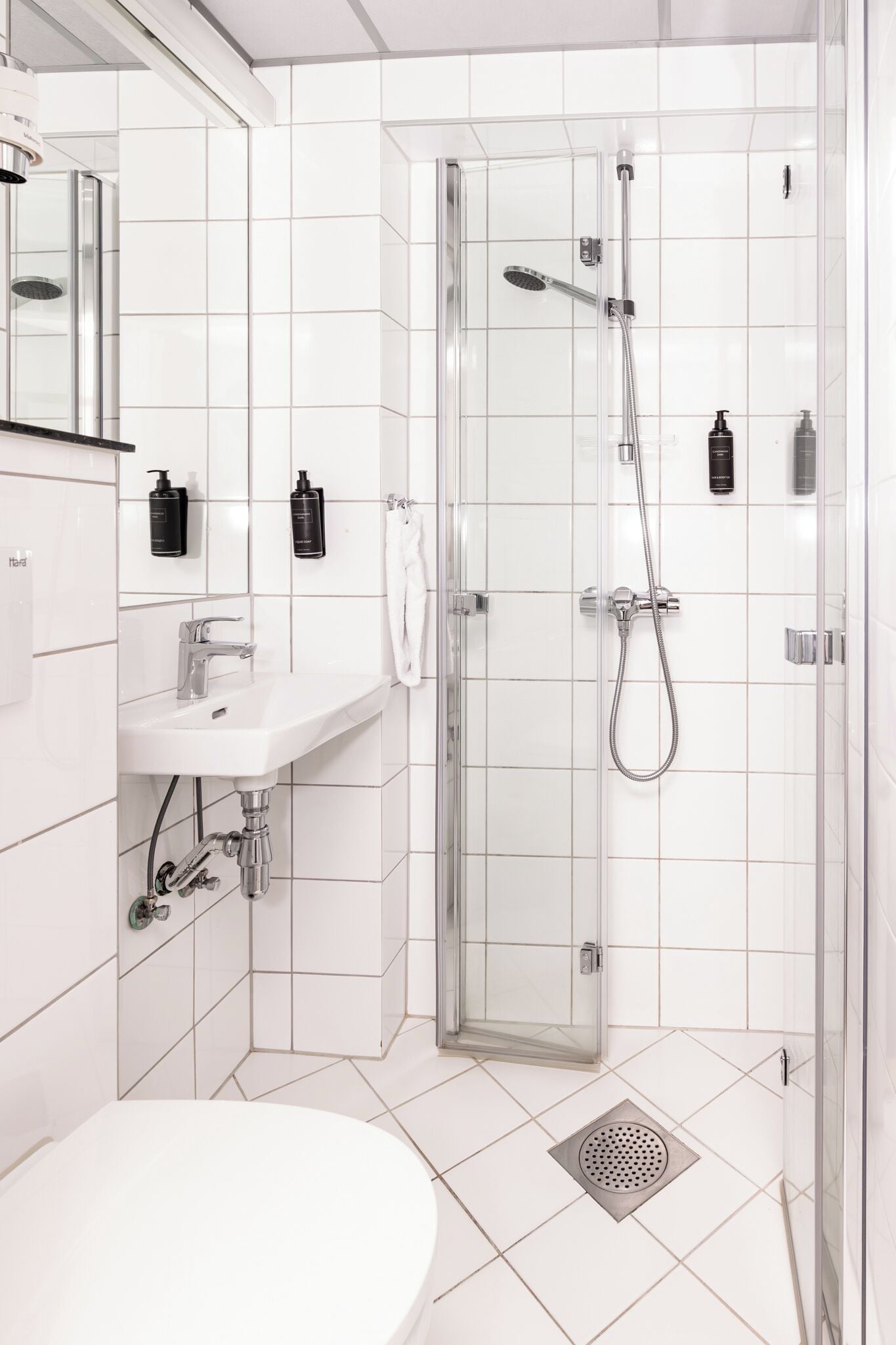 standard single room (small) | bathroom | spring water bathtub, hair dryer, towels, soap