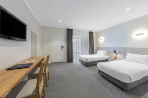 Executive Twin Room, 2 Queen Beds, Refrigerator & Microwave | 1 bedroom, desk, soundproofing, iron/ironing board
