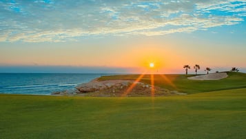 Enjoy a round of golf with a clear view of the ocean.
