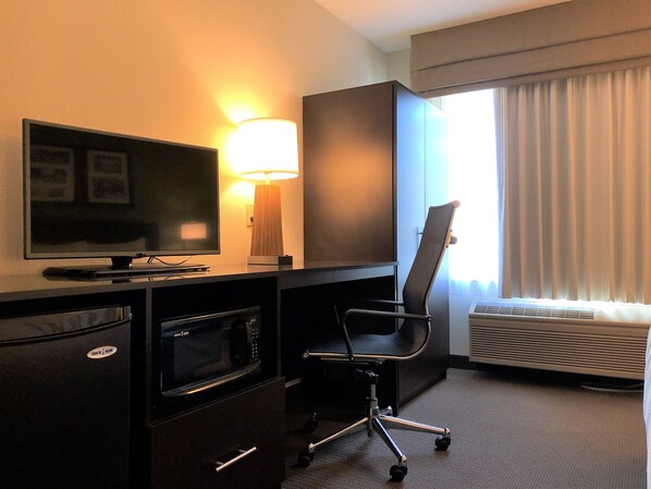 Individually decorated, individually furnished, desk, laptop workspace