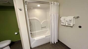 Suite, 1 King Bed, Non Smoking (with Sofabed) | Bathroom | Hair dryer, towels