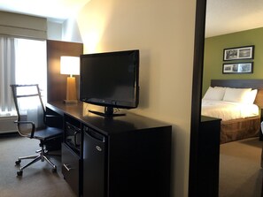 Individually decorated, individually furnished, desk, laptop workspace