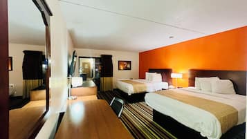 1 bedroom, pillowtop beds, desk, laptop workspace