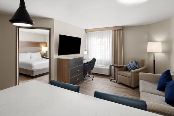In-room safe, desk, laptop workspace, blackout drapes