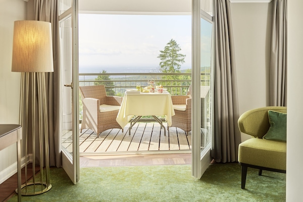 Quarto luxo, 1 cama King, sacada (View) | Terraço/pátio