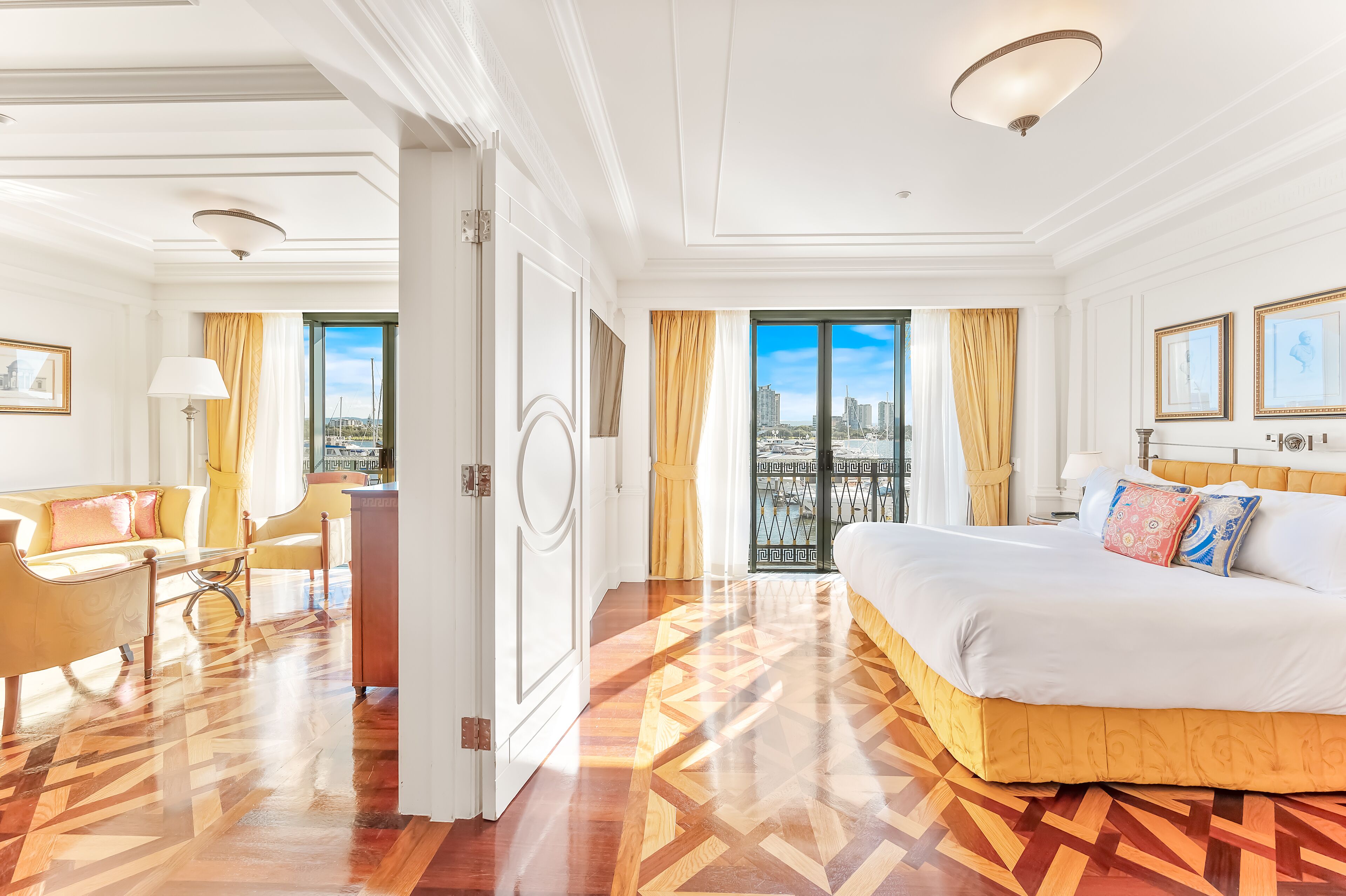 broadwater suite  | premium bedding, in-room safe, desk, blackout curtains