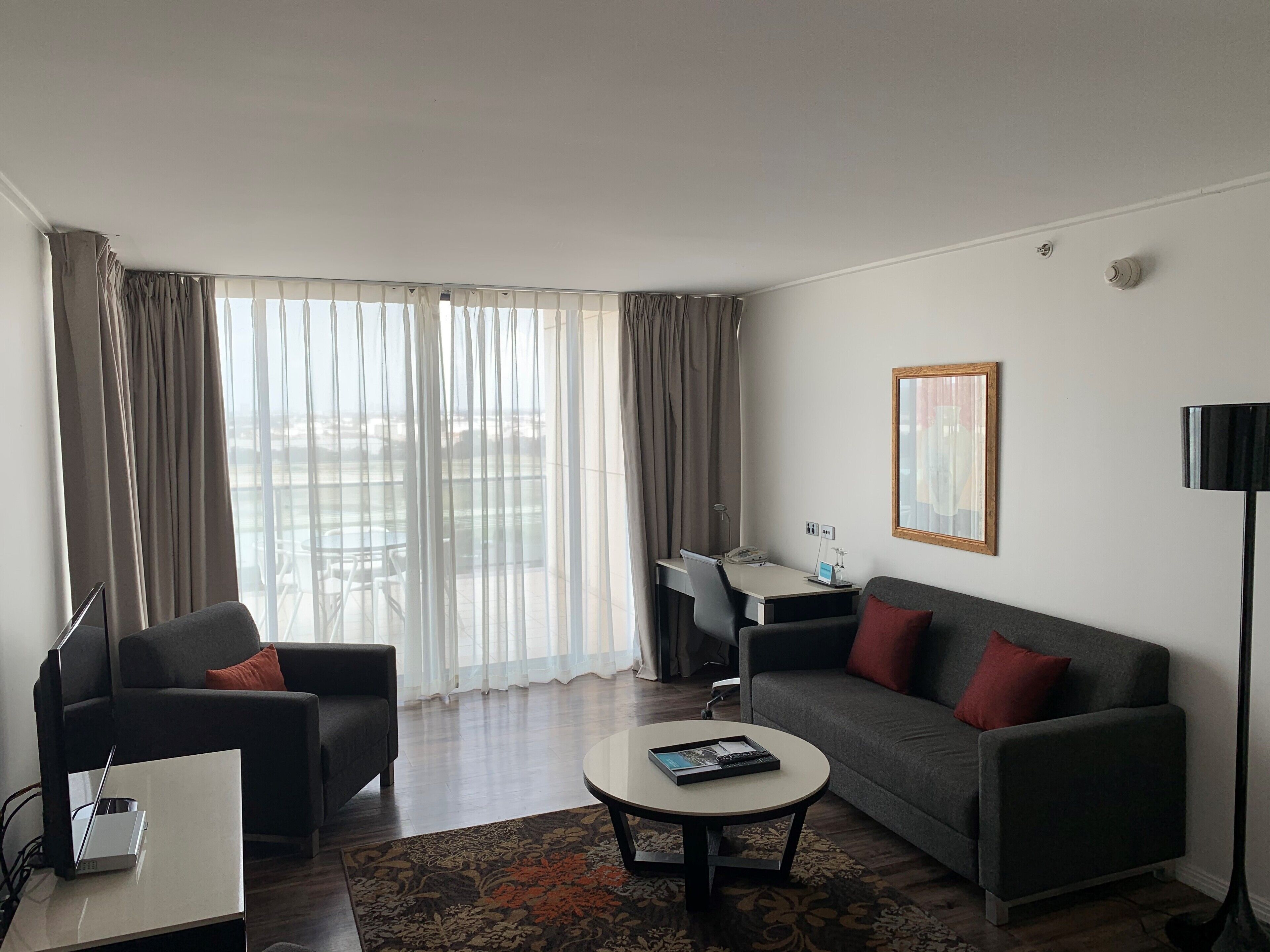 one bedroom apartment | living room | 32-inch lcd tv with digital channels, tv