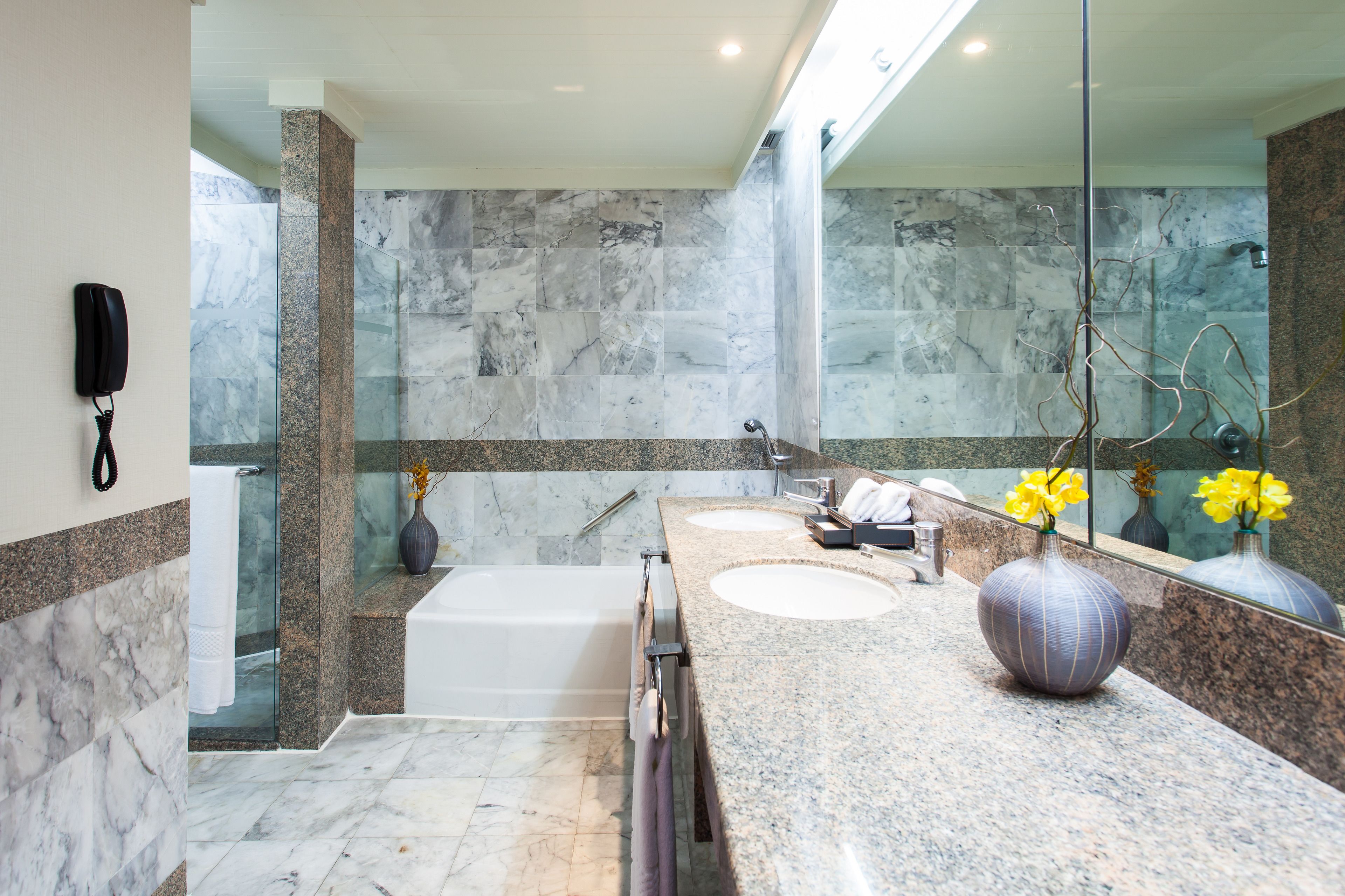 shower, free toiletries, hair dryer, bathrobes