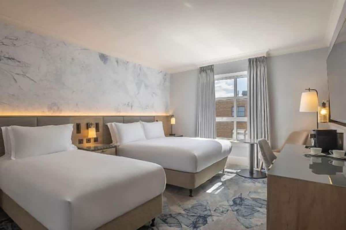 In-room safe, desk, laptop workspace, blackout drapes