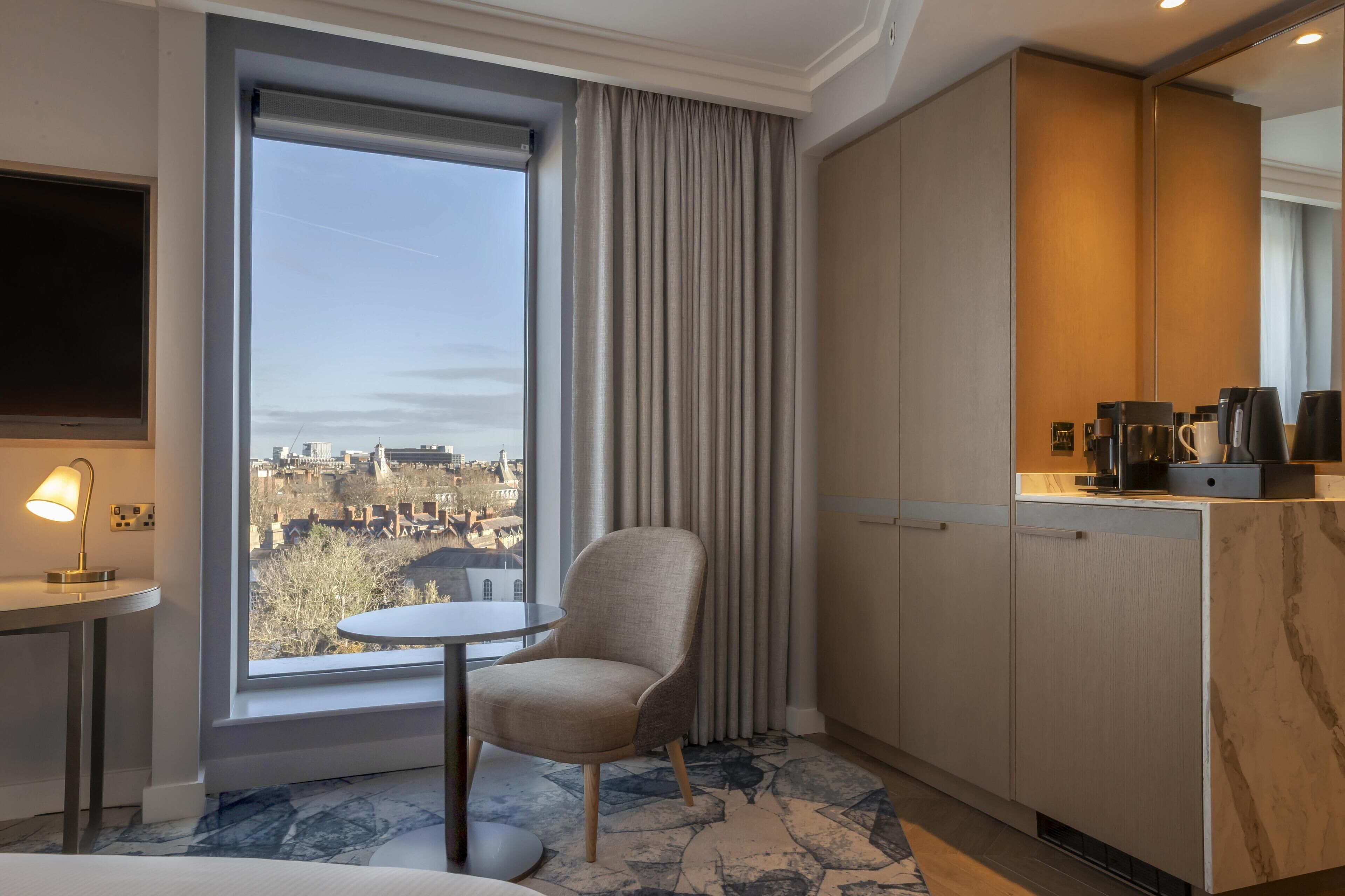 In-room safe, desk, laptop workspace, blackout drapes