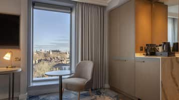 In-room safe, desk, laptop workspace, blackout drapes