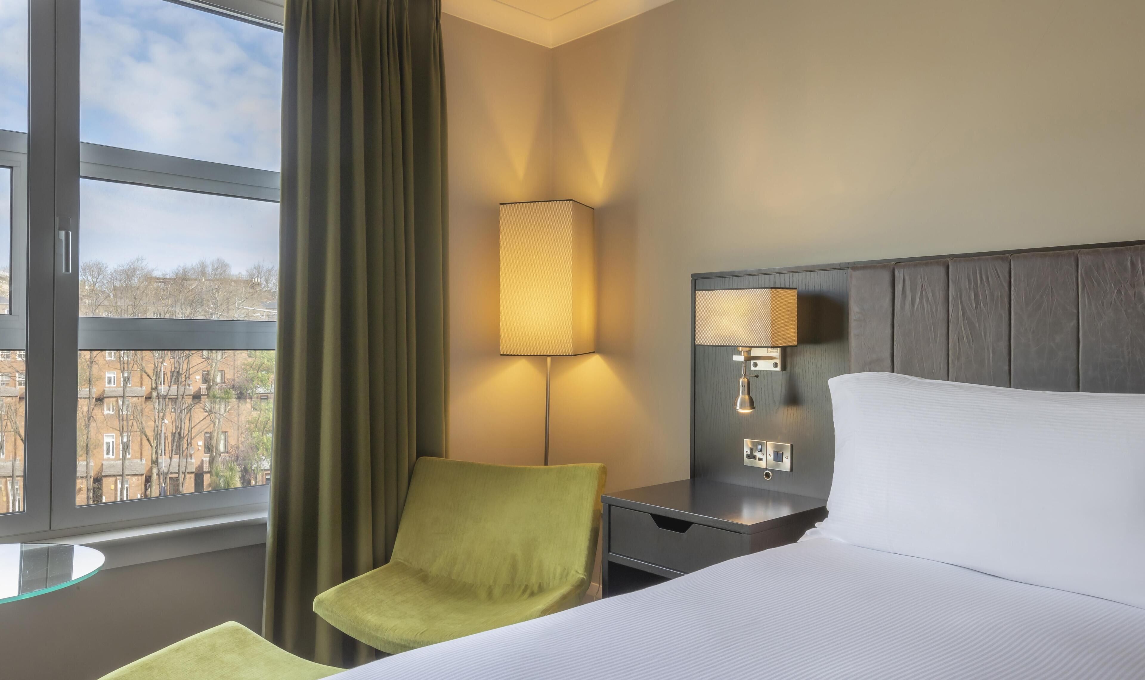 In-room safe, desk, laptop workspace, blackout drapes