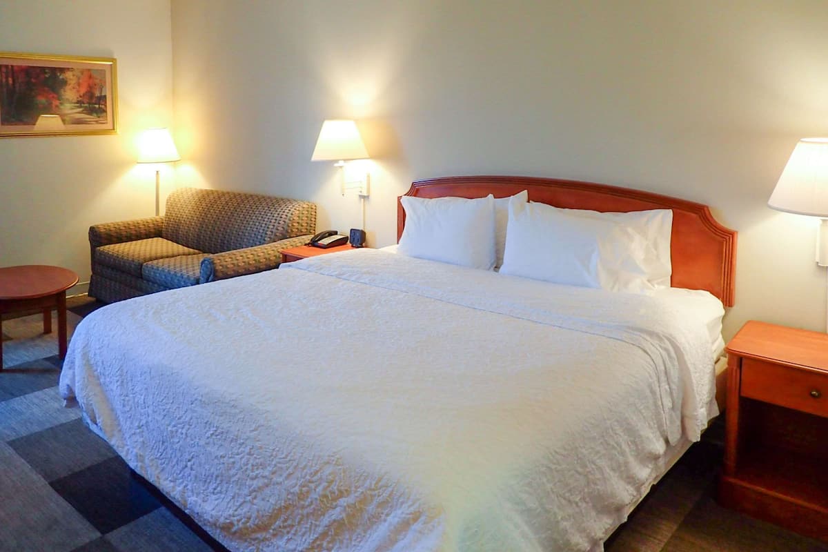 Hypo-allergenic bedding, down duvets, in-room safe, desk
