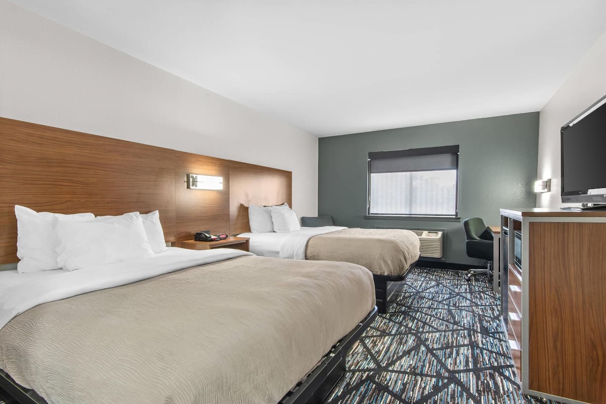 Standard Room, 2 Queen Beds, Non Smoking | Premium bedding, desk, iron/ironing board, cribs (free)
