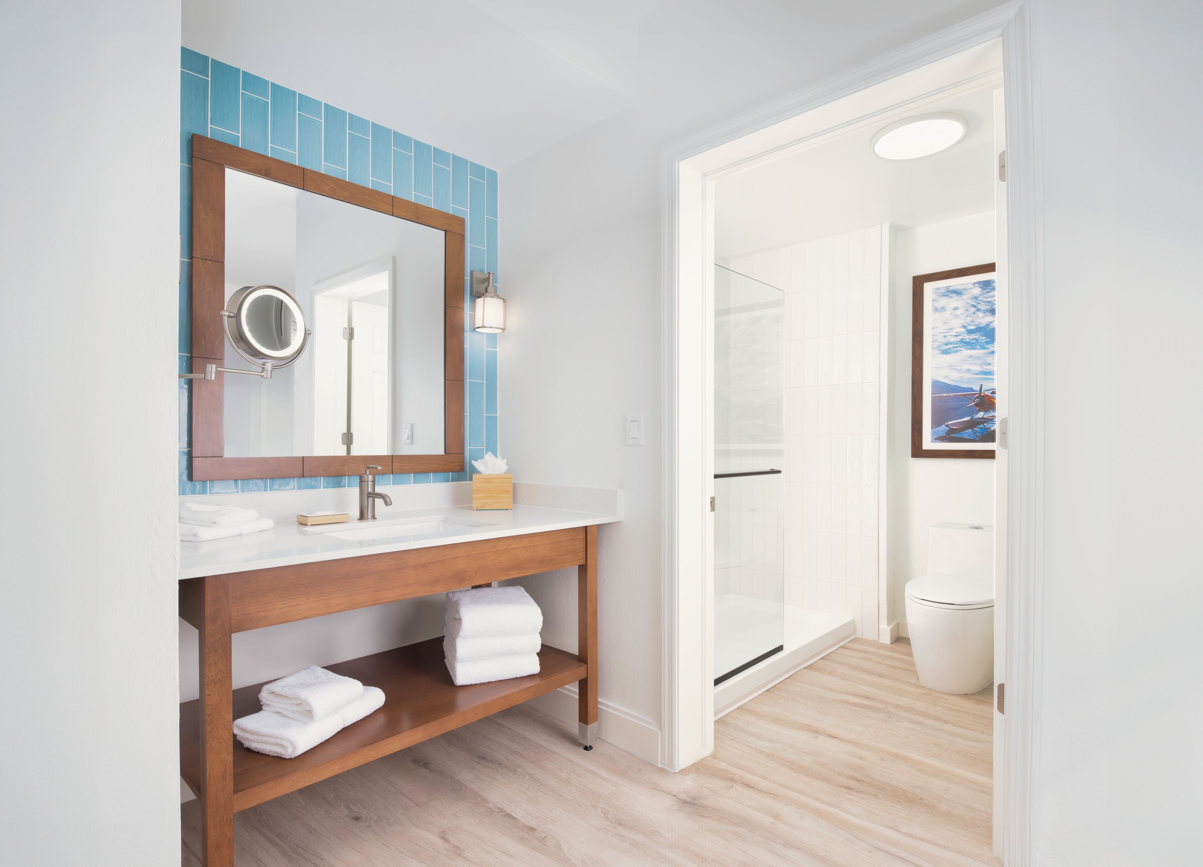 free toiletries, hair dryer, towels