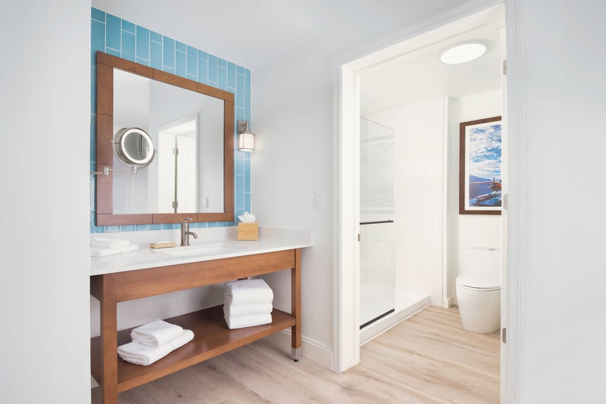 free toiletries, hair dryer, towels