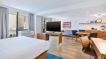 Egyptian cotton sheets, premium bedding, desk, laptop workspace