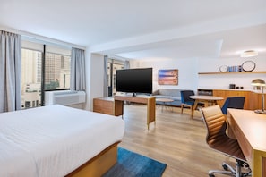 Egyptian cotton sheets, premium bedding, desk, laptop workspace