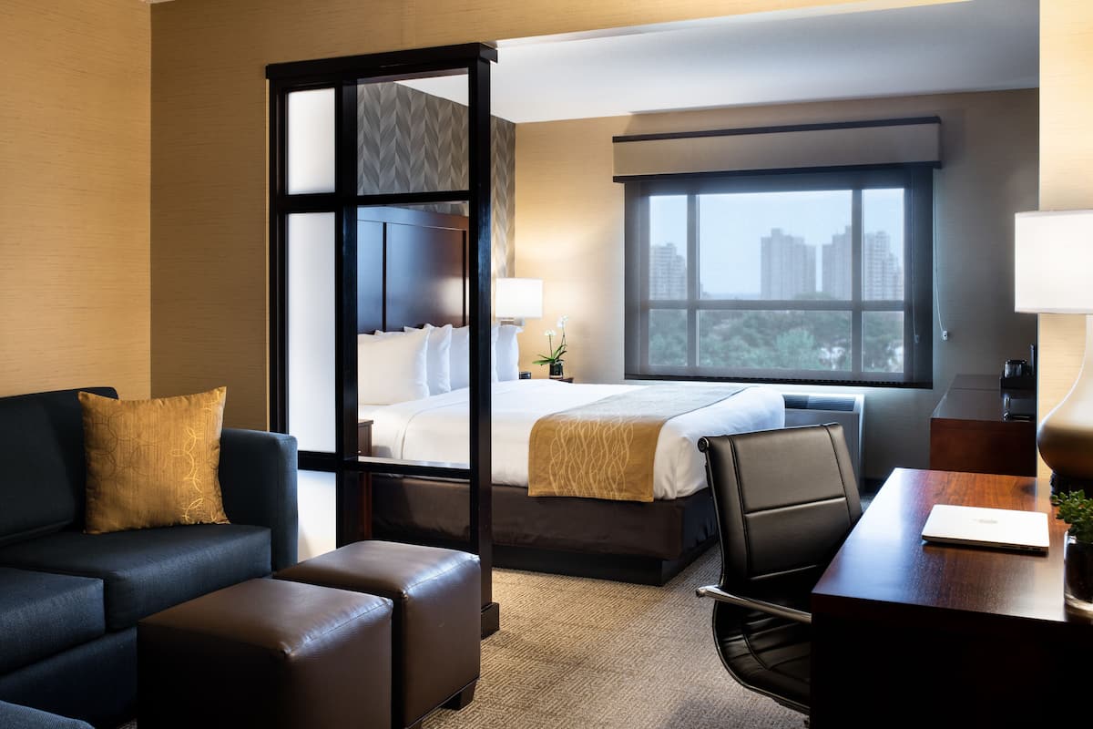 blackout curtains, soundproofing, iron/ironing board