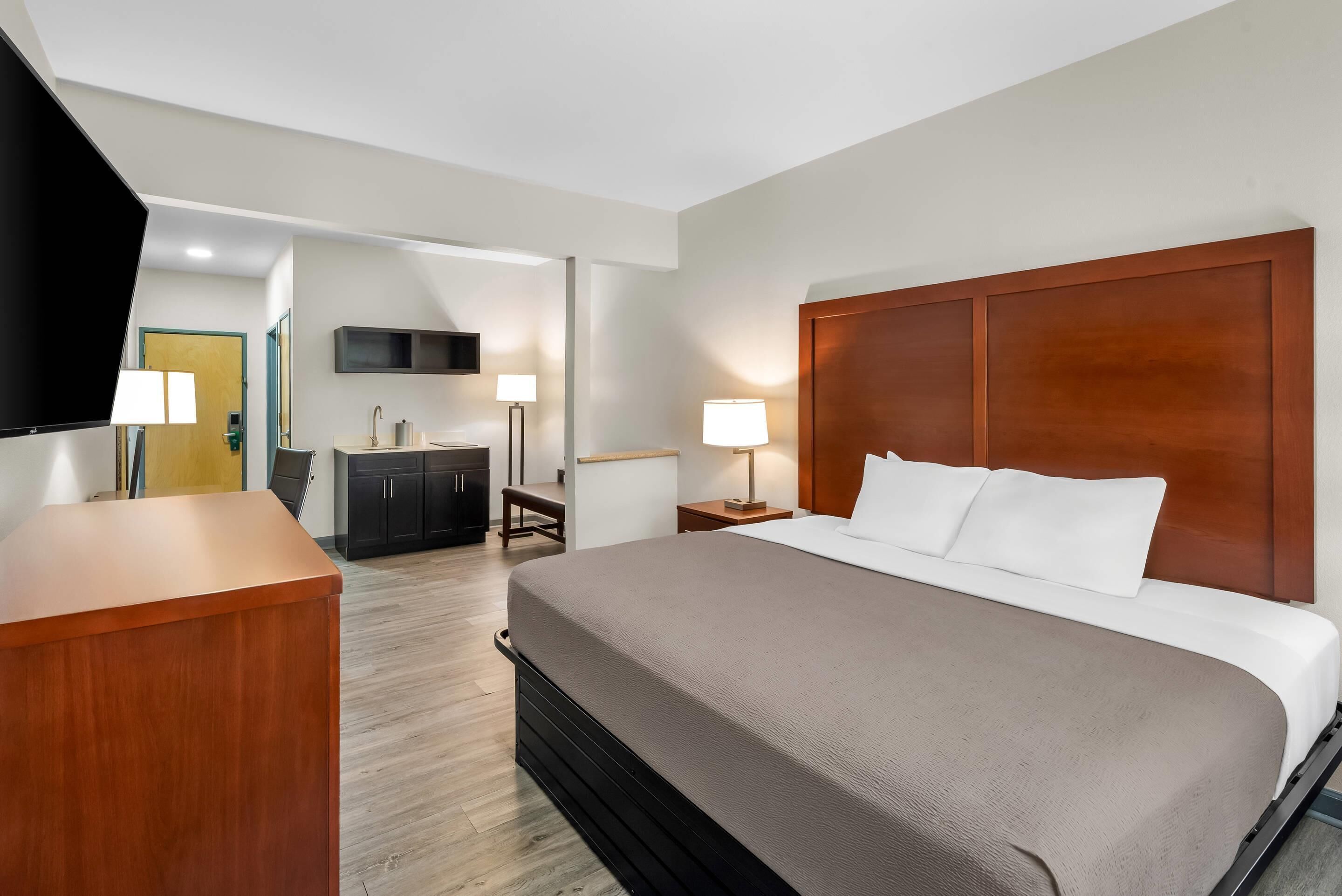 Suite, 1 kingsize bed, niet-roken | Luxe beddengoed, een kluis op de kamer, een bureau, een laptopwerkplek