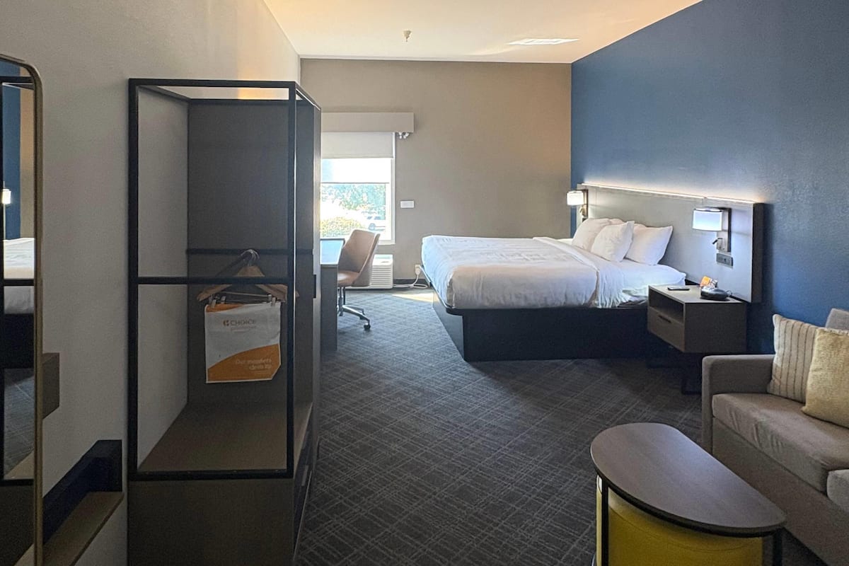 Room, 1 King Bed with Sofa bed, Accessible, Non Smoking (Efficiency, Upgrade) | Desk, laptop workspace, blackout drapes, soundproofing