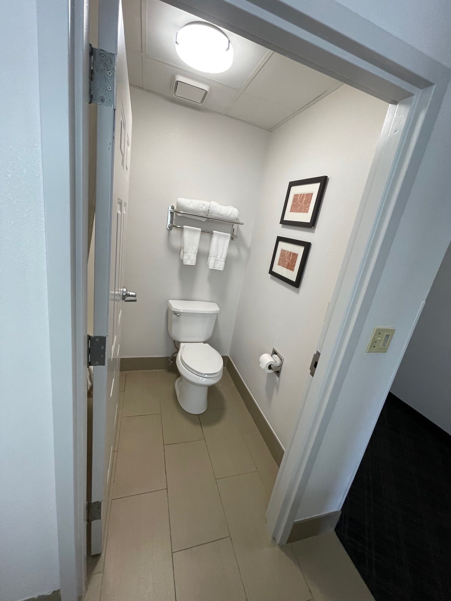 suite, 1 king bed with sofa bed, accessible, non smoking | bathroom | combined shower/bathtub, hair dryer, towels