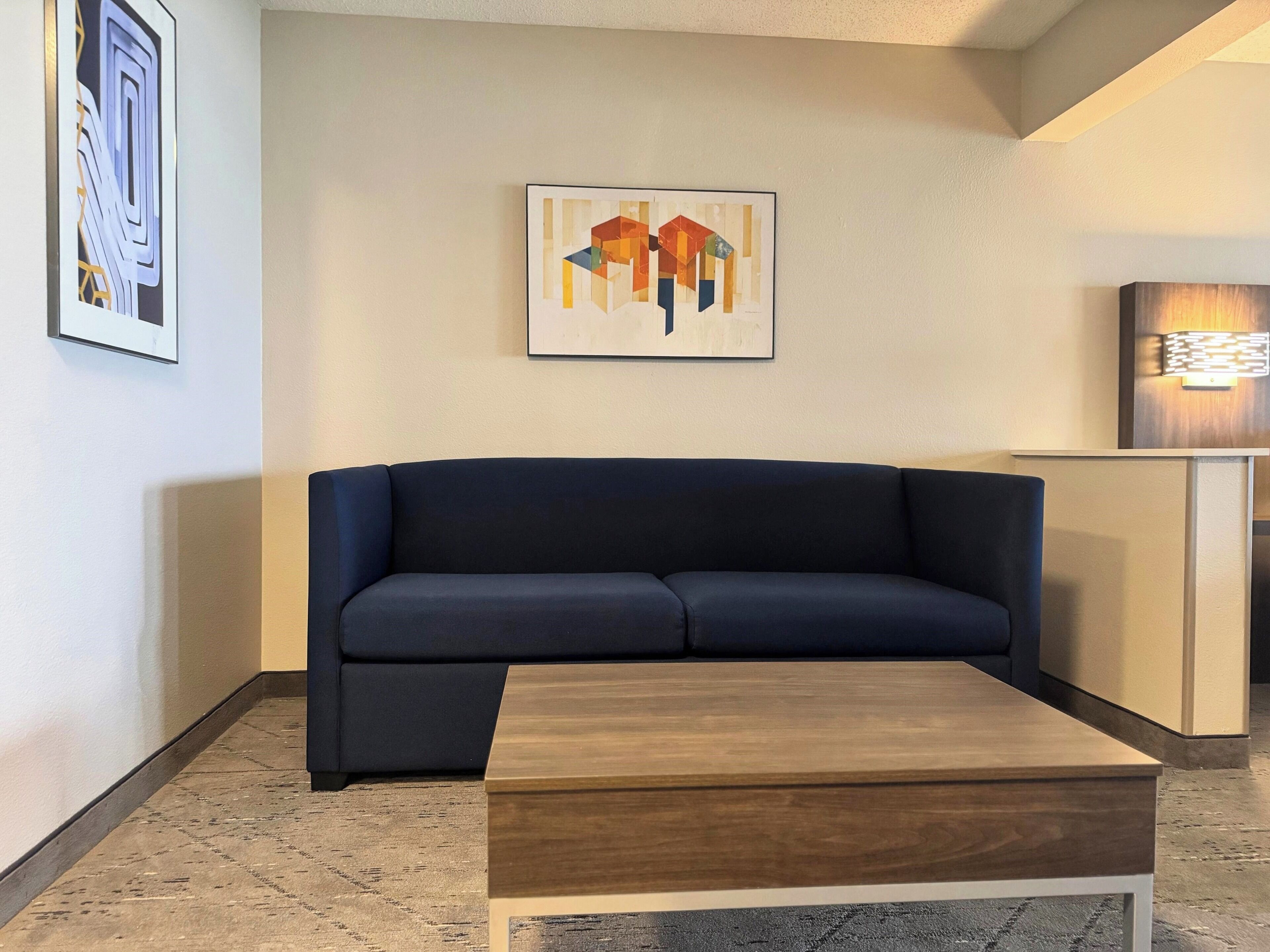 1 bedroom, desk, laptop workspace, iron/ironing board