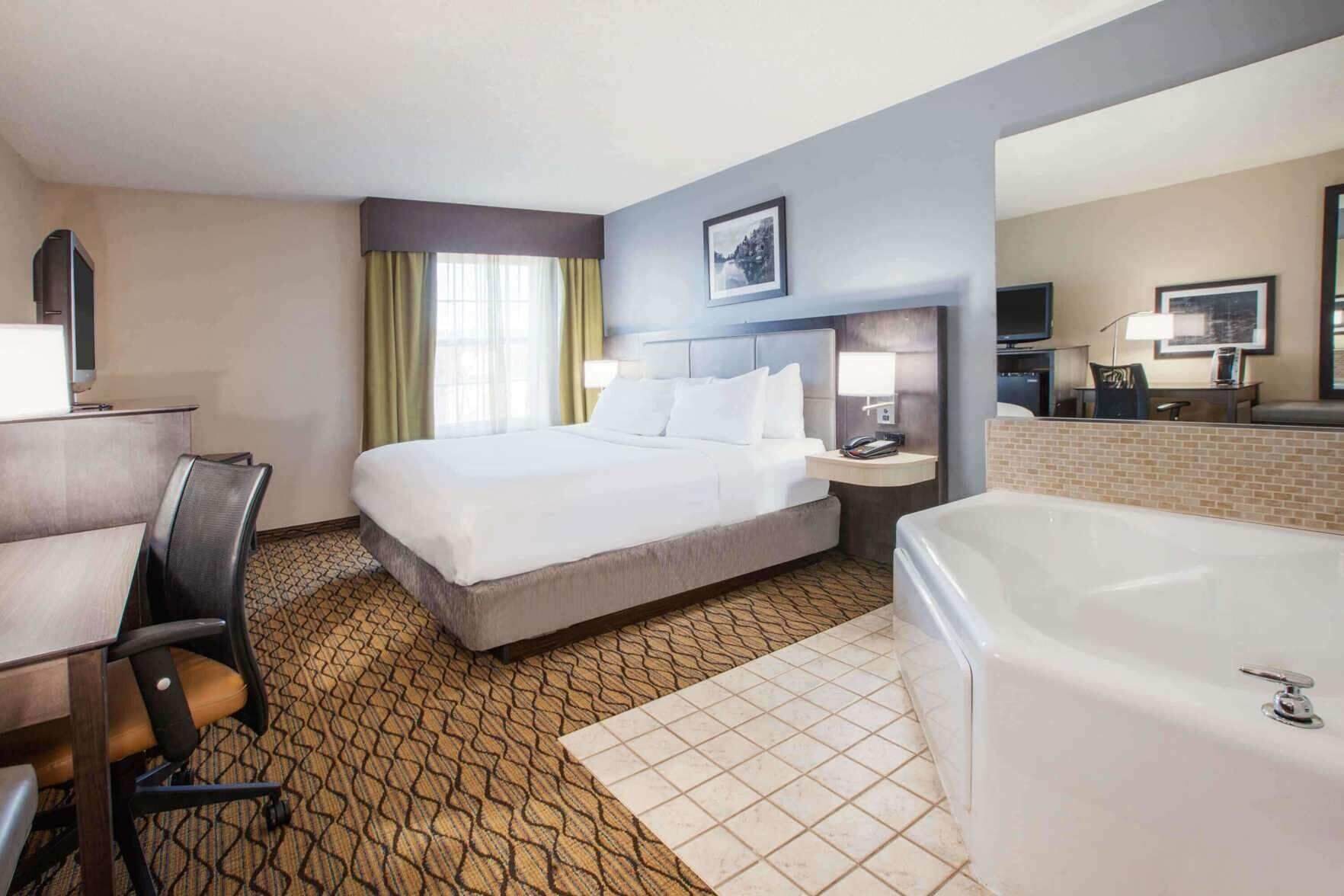 Premium bedding, down comforters, pillowtop beds, in-room safe