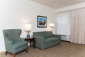 Suite, 1 King Bed with Sofa bed, Non Smoking | Living area | 32-inch LCD TV with cable channels, TV, pay movies - Hampton Inn East Lansing (East Lansing)