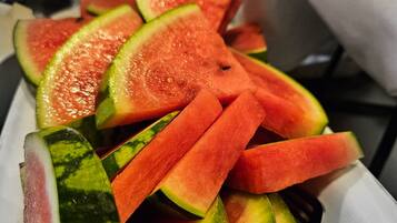 A tray of watermelon slices.
