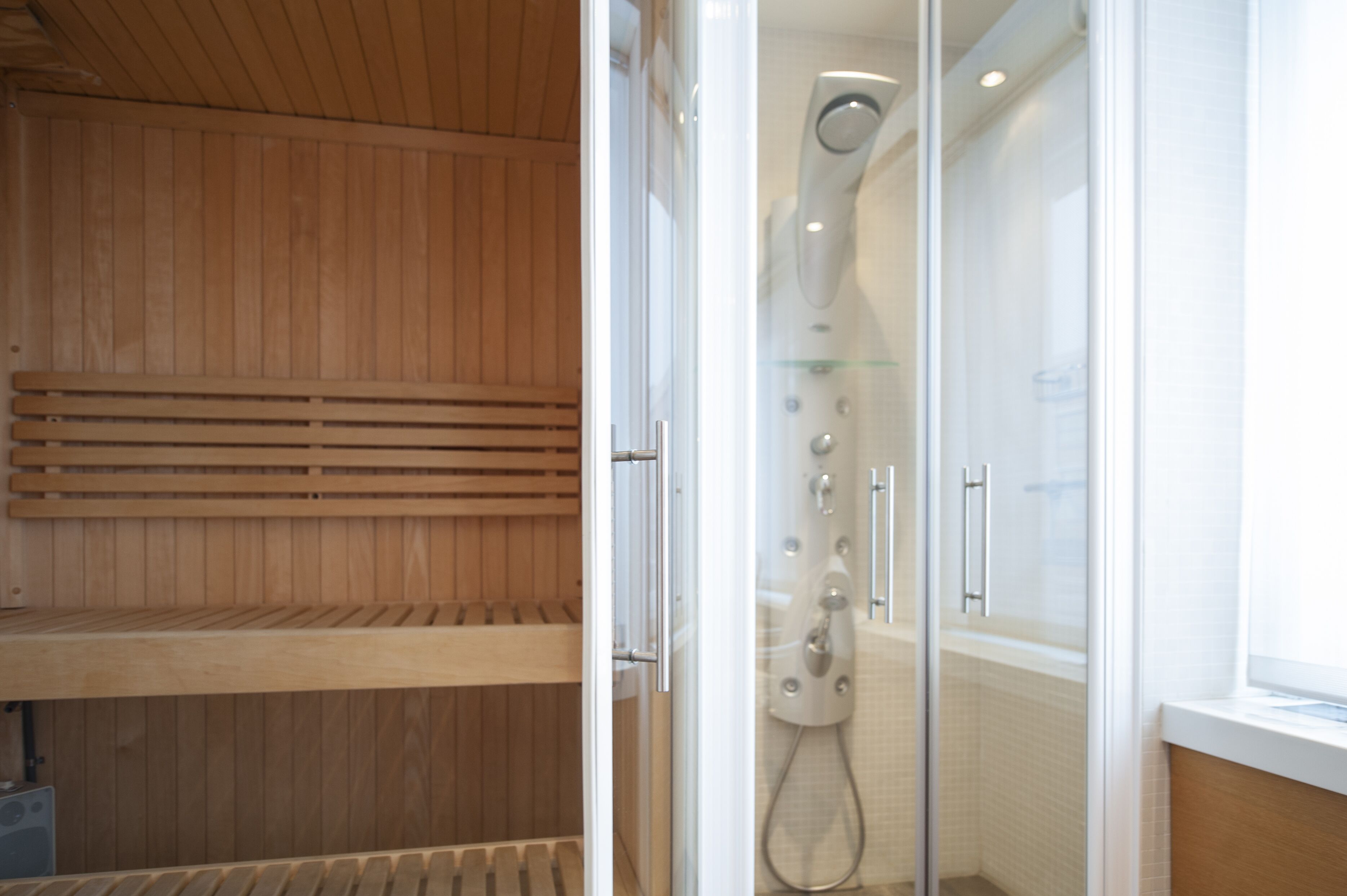 suite | bathroom | shower, rainfall showerhead, eco-friendly toiletries, hair dryer
