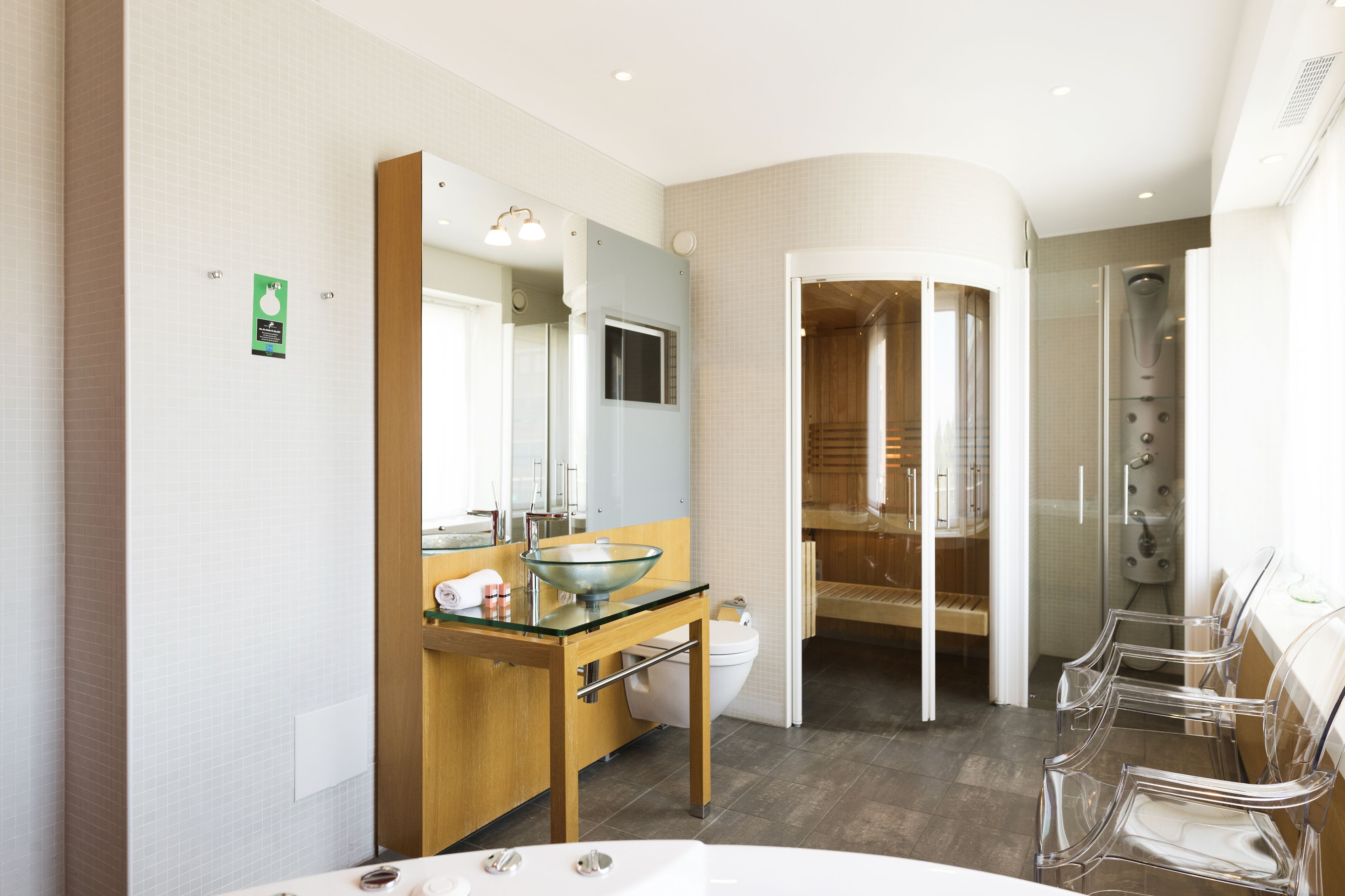 suite | bathroom | shower, rainfall showerhead, eco-friendly toiletries, hair dryer