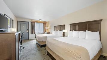 Standard Room, 2 Queen Beds, Non Smoking, Refrigerator & Microwave (1st Floor) | Iron/ironing board, free cots/infant beds, free rollaway beds, free WiFi