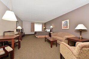 Standard Suite, 1 King Bed (with Twin Sized Sofa Bed) | Living area | 32-inch flat-screen TV with cable channels, TV