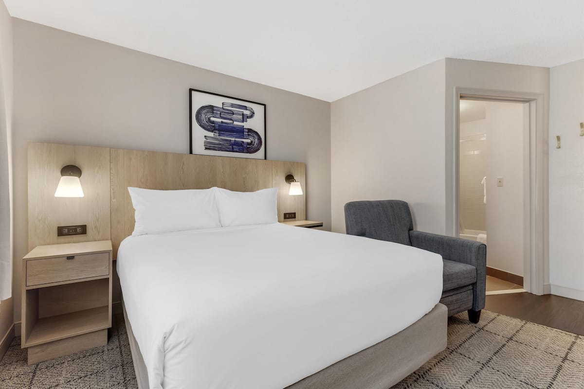 Studio Suite, 1 Queen Bed (Studio) | Desk, laptop workspace, blackout drapes, iron/ironing board