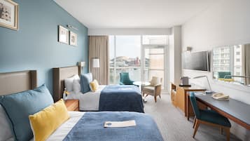 Hypo-allergenic bedding, in-room safe, desk, soundproofing
