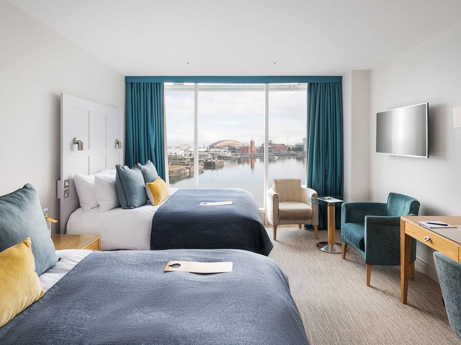 Standard Room, 2 Queen Beds | Hypo-allergenic bedding available, in-room safe, desk, soundproofing