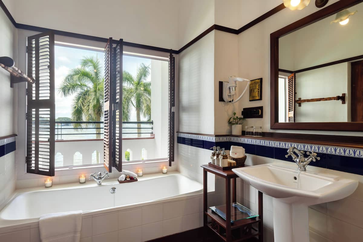 free toiletries, hair dryer, bathrobes, towels