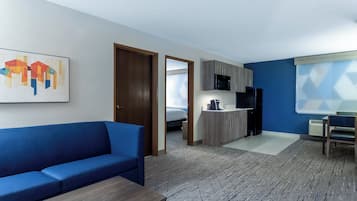 Suite, 1 King Bed (Dining) | Living area | 37-inch flat-screen TV with satellite channels, TV