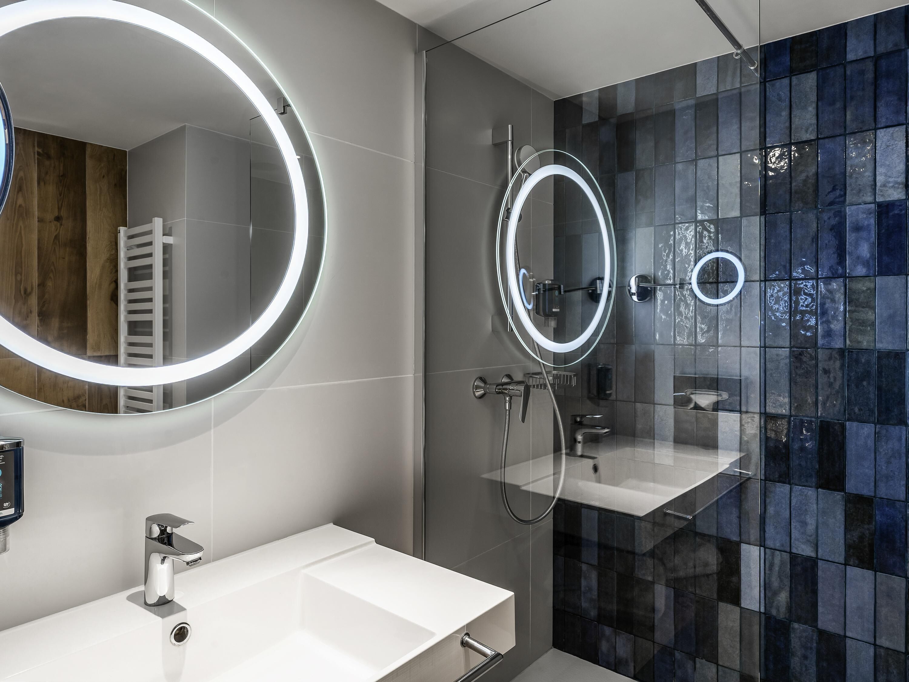 Eco-friendly toiletries, hair dryer, towels, soap