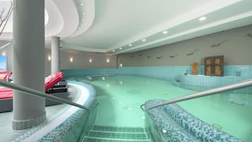 Indoor pool, pool loungers