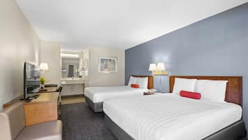 Deluxe Room, 2 Queen Beds | Desk, free WiFi, bed sheets