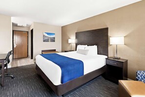 Habitación estándar, 1 cama King size, para no fumadores, refrigerador | Escritorio, espacio para trabajar con laptop y cortinas blackout 