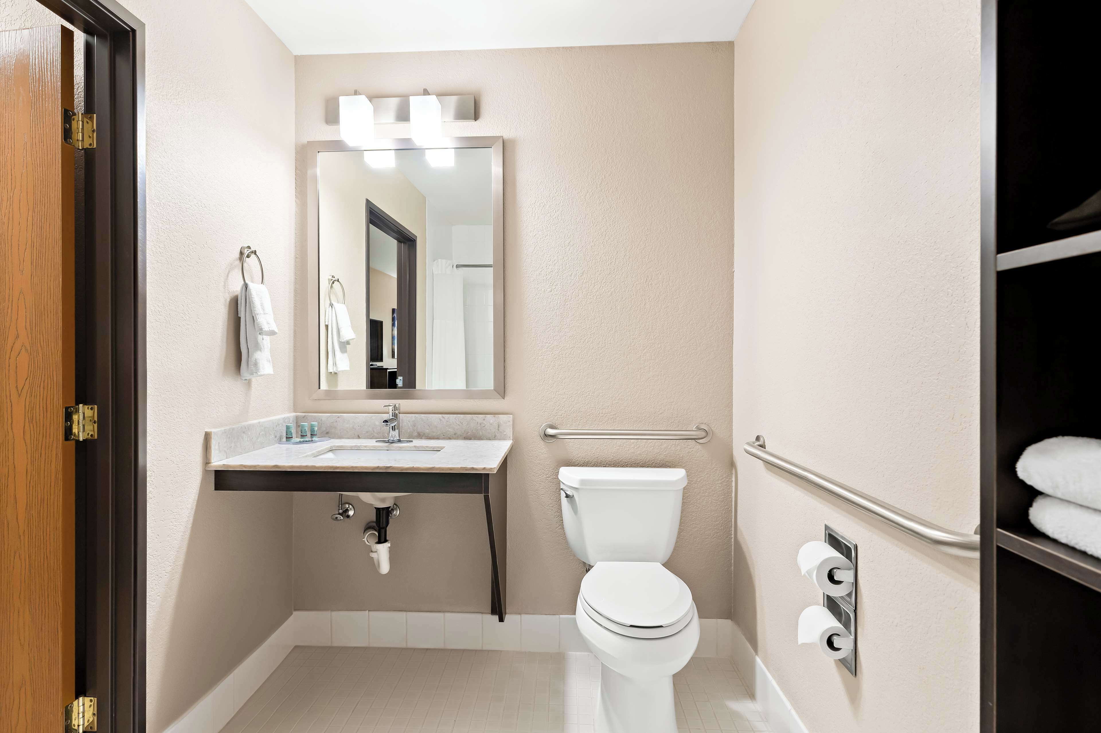 free toiletries, hair dryer, towels