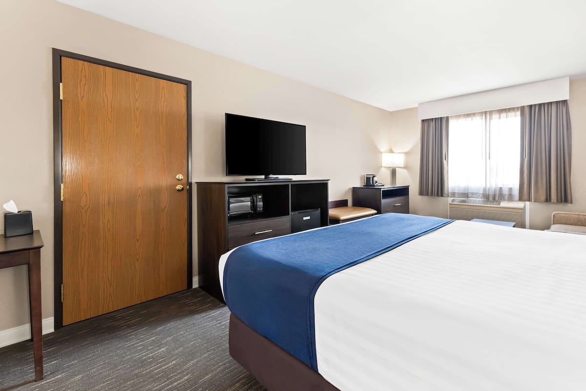 Suite, 1 King-Bett, Nichtraucher, Whirlpool (with Single Sofabed) | Schreibtisch, laptopgeeigneter Arbeitsplatz, Verdunkelungsvorhänge