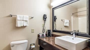 Free toiletries, hair dryer, towels