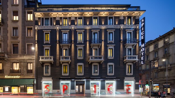 A hotel with a prominent sign reading "SPICE HOTEL". - Spice Hotel Milano (Milan)