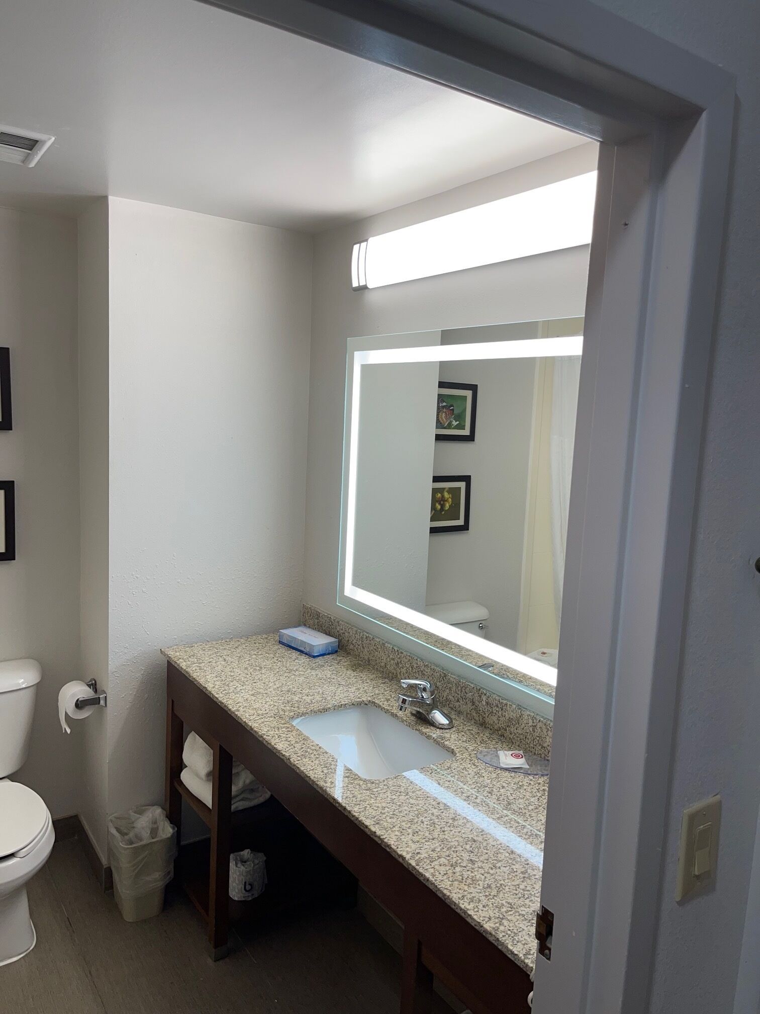 combined shower/bathtub, free toiletries, hair dryer, towels