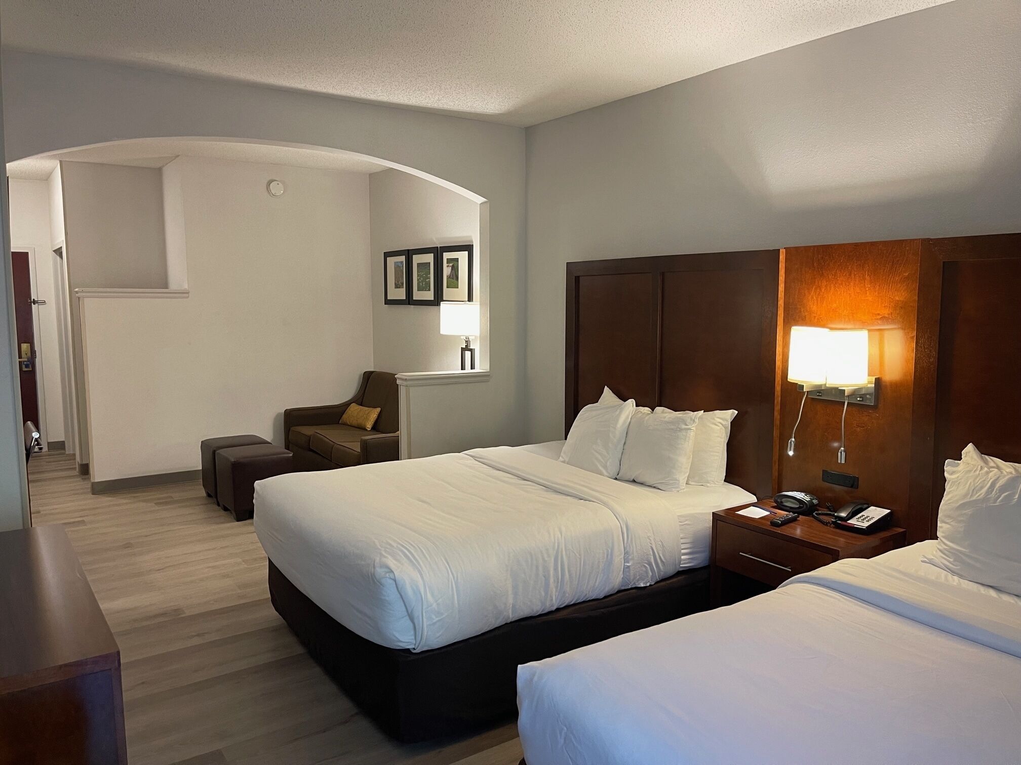 suite, non smoking (2 queen beds, with sofa bed) | premium bedding, pillow-top beds, desk, laptop workspace