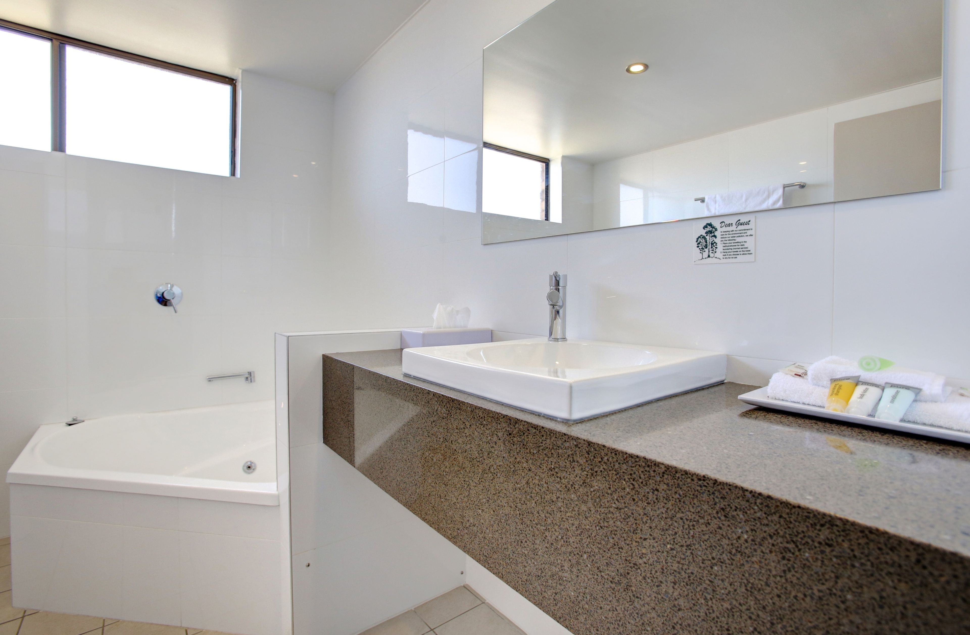 king suite - spa bath | bathroom | shower, rainfall showerhead, eco-friendly toiletries, hair dryer